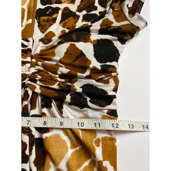 Cache Y2K Giraffe Print Lined Bodycon Dress Women's Size 6 - Picture 8 of 9